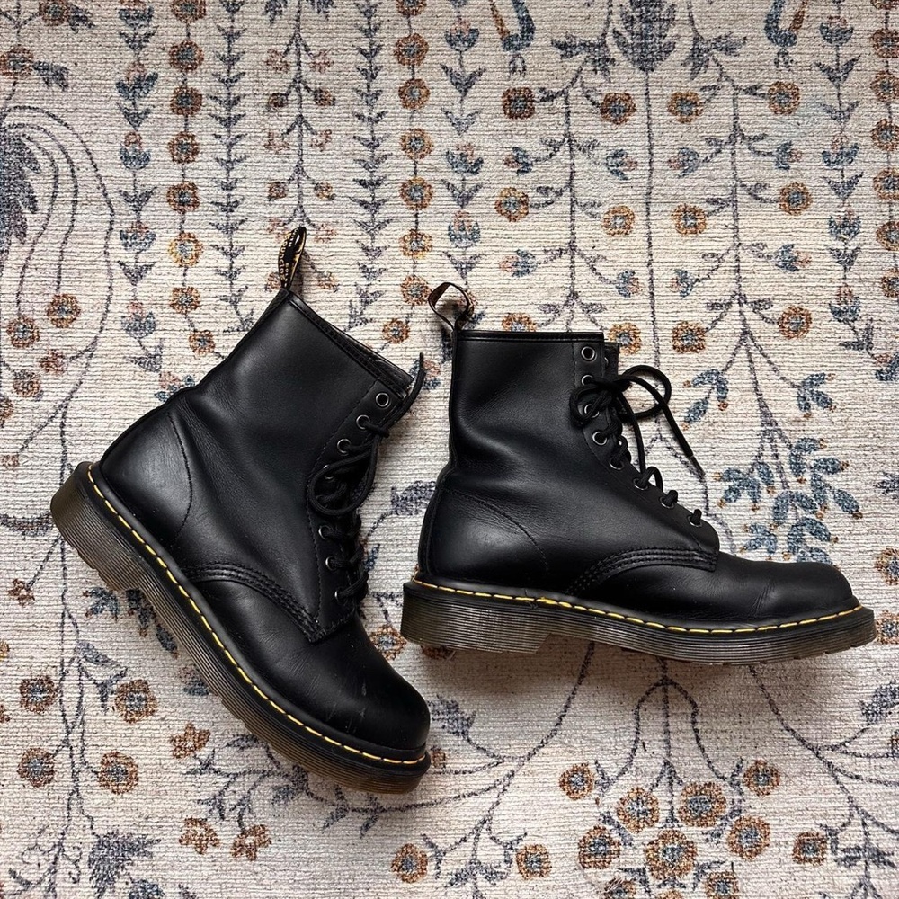 Dr. Martens Classic Black Leather Lace Up Combat Boots